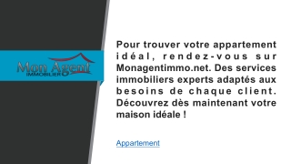 pour trouver votre appartement