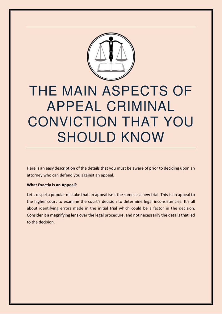 the main aspects of appeal criminal conviction