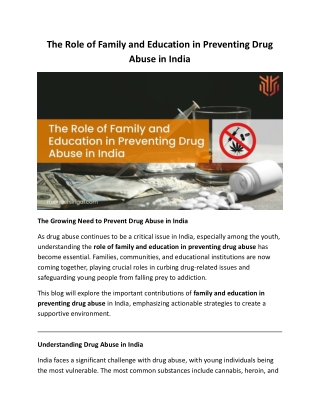 The Role of Family and Education in Preventing Drug Abuse in India