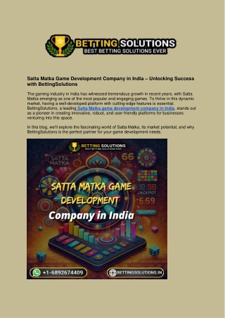 satta matka game development company in india
