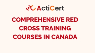 Comprehensive Red Cross Training Courses In Canada