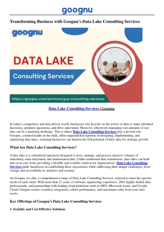 transforming business with goognu s data lake