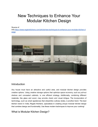 new techniques to enhance your modular kitchen