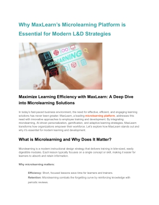 why maxlearn s microlearning platform is