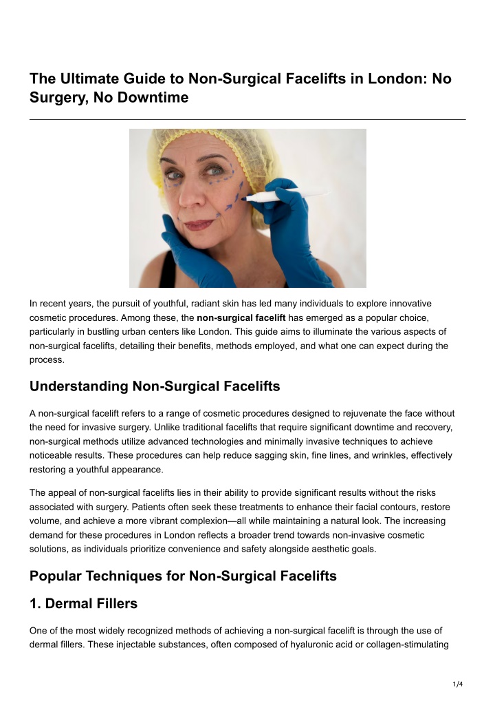 the ultimate guide to non surgical facelifts