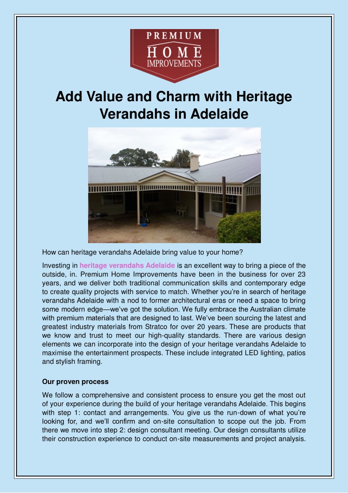 add value and charm with heritage verandahs