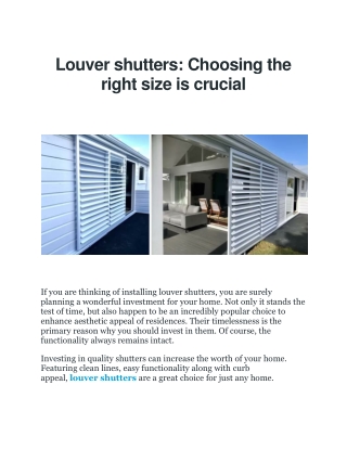 louver shutters choosing the right size is crucial