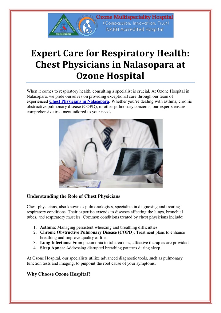 expert care for respiratory health chest