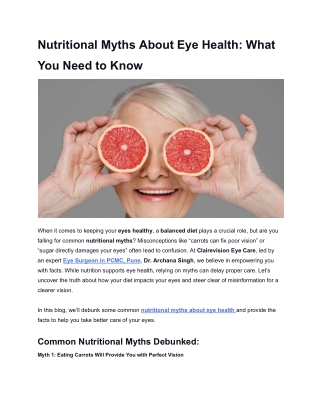 Nutritional Myths About Eye Health_ What You Need to Know