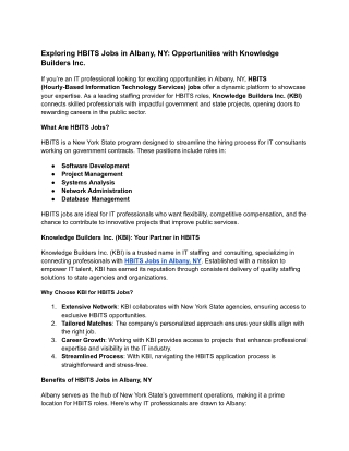 exploring hbits jobs in albany ny opportunities