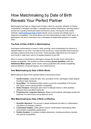 how matchmaking by date of birth reveals your