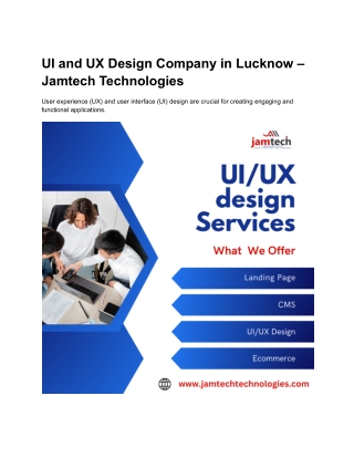 UI and UX Design Company in Lucknow Jamtech Technologies