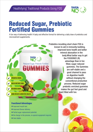 Reduced Sugar, Prebiotic fortified Gummies