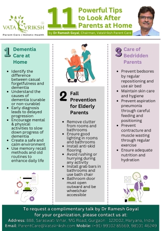 11 Powerful Tips to Look After Parents at Home - Dr Ramesh Goyal