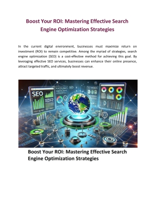 Boost Your ROI: Mastering Effective Search Engine Optimization Strategies