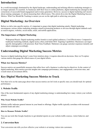 Digital Marketing Success Metrics: What You Should Be Tracking