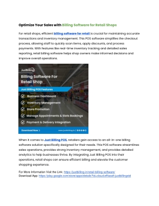 Billing Software for Retail Shops