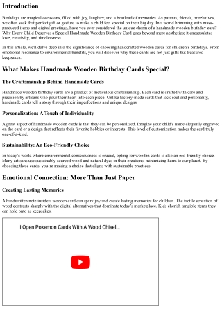“Why Every Child Deserves a Special Handmade Wooden Birthday Card”