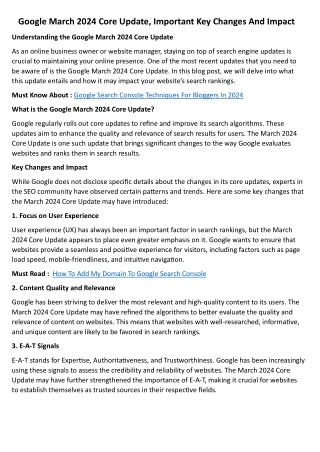 google march 2024 core update important