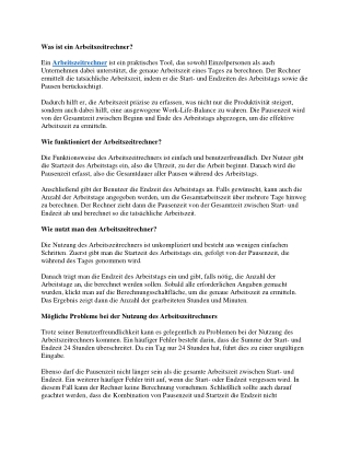 Arbeitszeitrechner