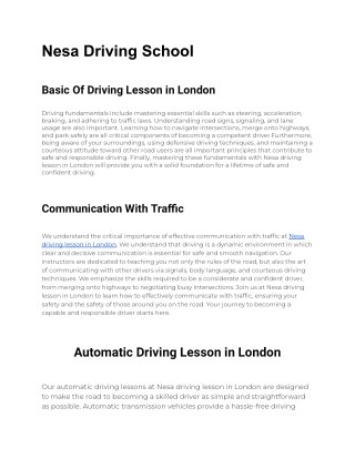 Nesa Driving School