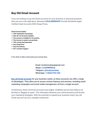 How to Buy Old Gmail Accounts safely in This Year?