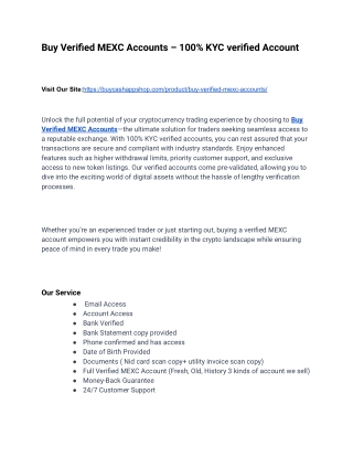 How to Buy Verified MEXC Accounts safely in This Year?