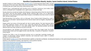 Hamilton Cove (Hamilton Beach) | Avalon, California: Parking, Camping, H