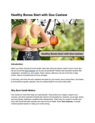 Healthy Bones Start with Goa Cashew