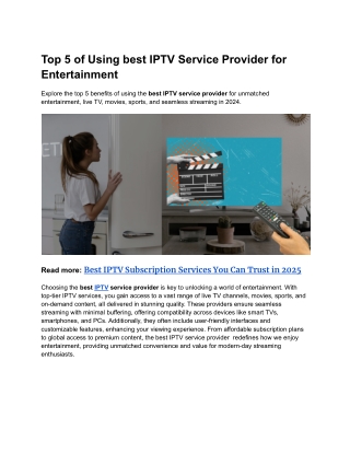 top 5 of using best iptv service provider