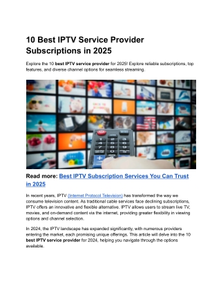 10 best iptv service provider subscriptions