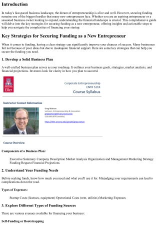 “Key Strategies for Securing Funding as a New Entrepreneur”