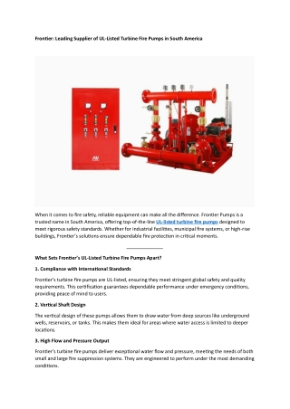 Leading Supplier of UL-Listed Turbine Fire Pumps in South America (1)