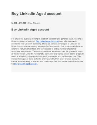 buy linkedin aged account
