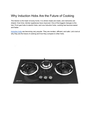 why induction hobs are the future of cooking