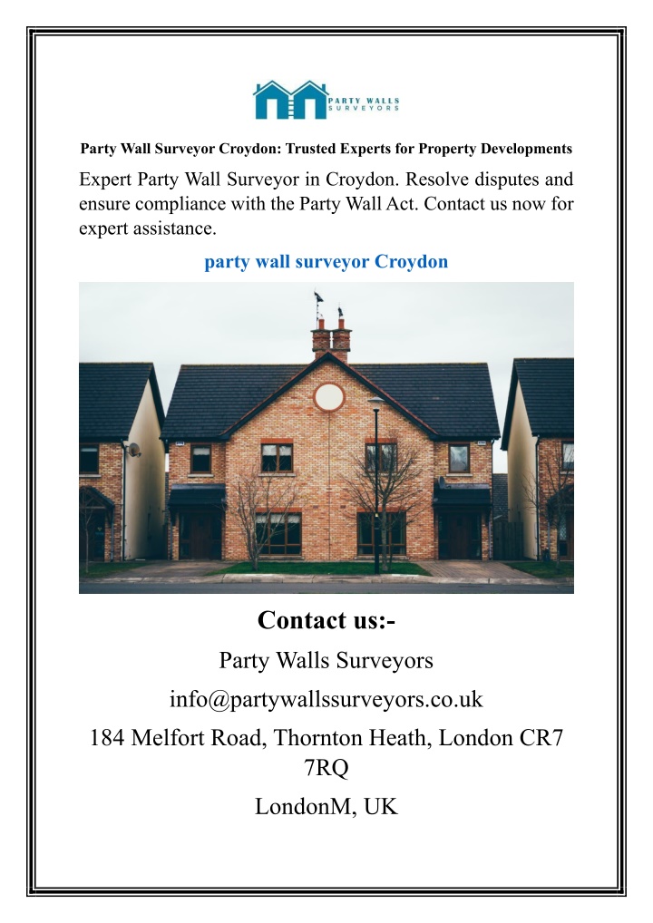 party wall surveyor croydon trusted experts