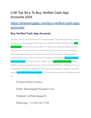 0.06 Top Sit e To Buy Verified Cash App Accounts 2024