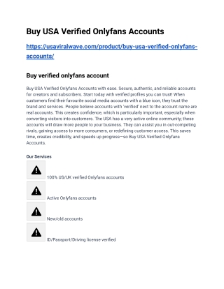 Buy USA Verified Onlyfans Accounts