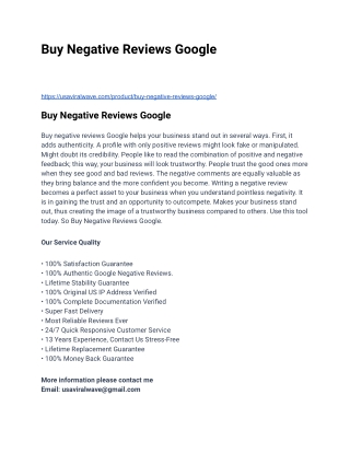 Buy Negative Reviews Google_