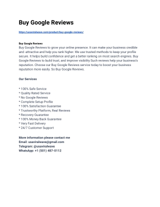 Buy Google Reviews