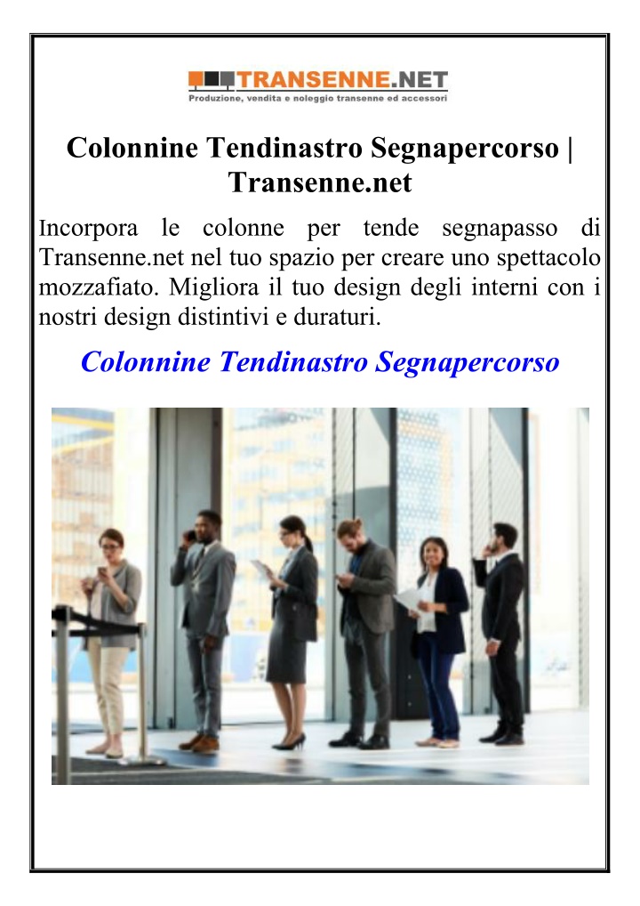 colonnine tendinastro segnapercorso transenne net