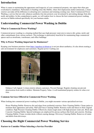 Commercial Power Washing in Dublin: How to Choose the Best for Your Business