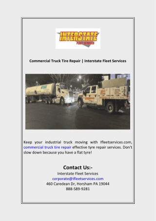 Commercial Truck Tire Repair  Interstate Fleet Services