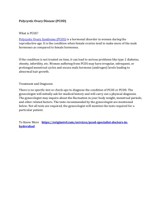 Polycystic Ovary Disease (PCOD)