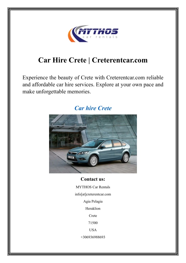 car hire crete creterentcar com