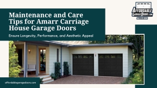 Essential Maintenance Tips for Your Amarr Carriage House Garage Door