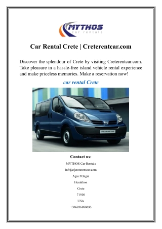 Car Rental Crete  Creterentcar.com