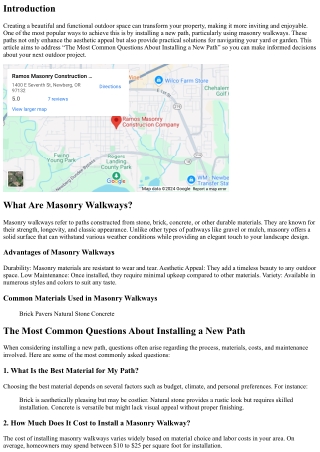 “The Most Common Questions About Installing a New Path”