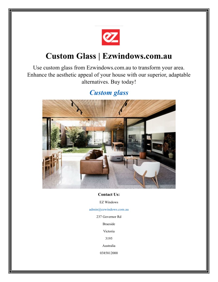 custom glass ezwindows com au