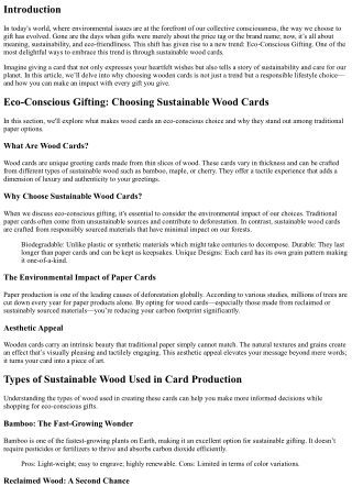 Eco-Conscious Gifting: Choosing Sustainable Wood Cards